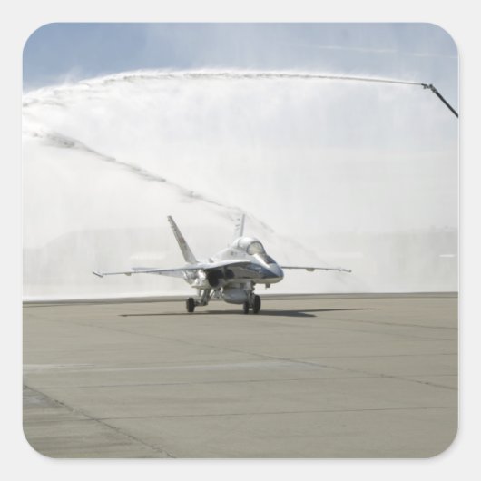 Sticker Carré Un avion F-18 (Devant)