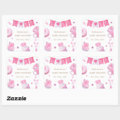 Sticker Carré Un Baby shower rose Un Peu Chéri (Feuille)