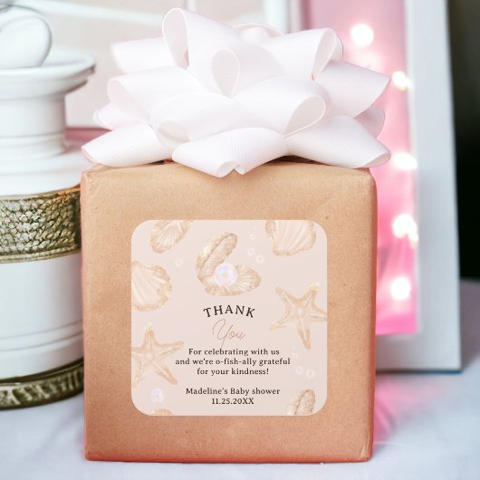 Sticker Carré Un beau baby shower de perles d'été