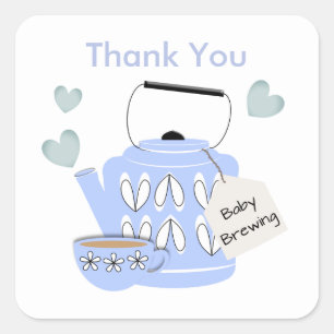 Sticker Carré Un bébé brasse Bleu Baby Boy Douche