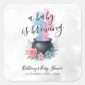 Sticker Carré Un bébé brasse rose et bleu cauldron (Devant)