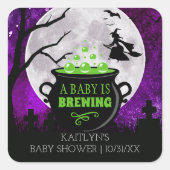 Sticker Carré Un bébé brasse un Baby shower d'Halloween (Devant)
