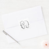Sticker Carré Un bel éléphant. (Enveloppe)