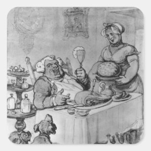 Sticker Carré Un bon repas,