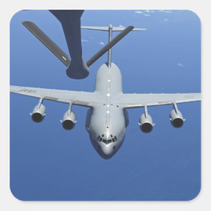 Sticker Carré Un C-17 Globemaster III approche le boom