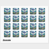 Sticker Carré Un champignon violet (Feuille)