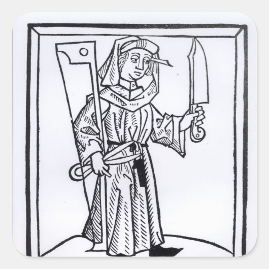 Sticker Carré Un charpentier (Devant)