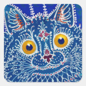 Sticker Carré Un chat de style gothique par Louis Wain (Devant)