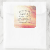 Sticker Carré Un Chemin Difficile Pour De Belles Destinations (Sac)