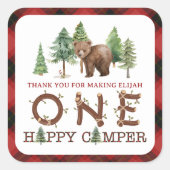 Sticker Carré Un chevalet Carré de Merci de Camper heureux (Devant)