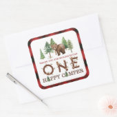 Sticker Carré Un chevalet Carré de Merci de Camper heureux (Enveloppe)