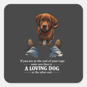 Sticker Carré Un chien aimant est nécessaire si au bout du roule
