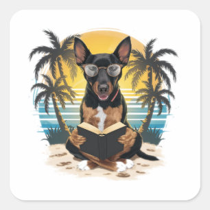 Sticker Carré Un chien d'attraction allemand portant des lunette