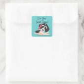 Sticker Carré Un Chiot intelligent (Sac)