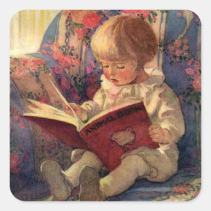 Sticker Carré "Un coin tranquille" par Jessie Willcox Smith