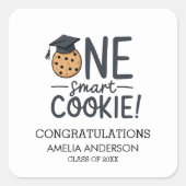 Sticker Carré Un cookie intelligent classe de diplôme des cookie (Devant)