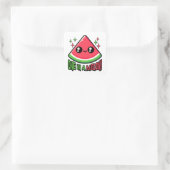 Sticker Carré Un Dans Un Melon ! Pun de pastèque mignon (Sac)