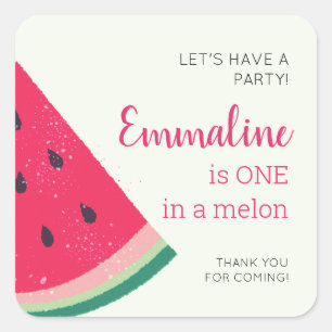 Sticker Carré Un Dans Un Melon Watermelon Premier anniversaire