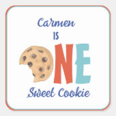 Sticker Carré Un doux biscuit coloré premier anniversaire (Devant)