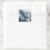 Sticker Carré Un dragon entouré de nuages (Sac)