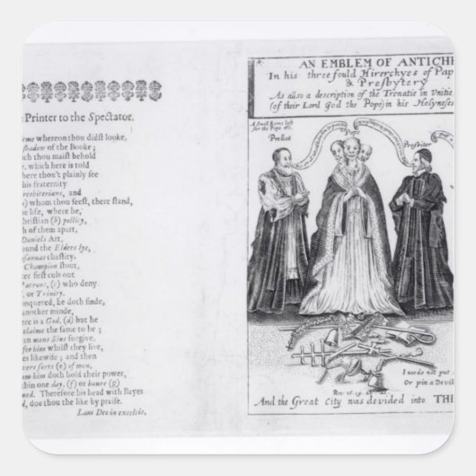 Sticker Carré Un emblème de l'Antichrist (Devant)