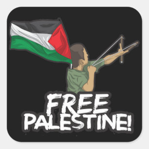 Sticker Carré Un enfant-drapeau du Résister Palestinien Liberté
