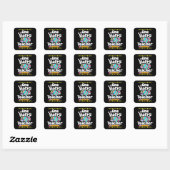 Sticker Carré Un enseignant Hoppy Tutor Eggcellable Pâques Fun (Feuille)