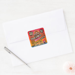 Sticker Carré Un Esprit Positif, Une Vie Magnifique, A Compris Ç