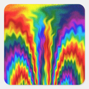 Sticker Carré Un Feu Dans Un Arc En Ciel