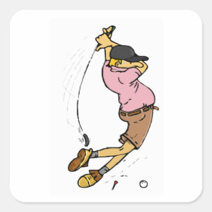 Sticker Carré Un golfeur manque la balle