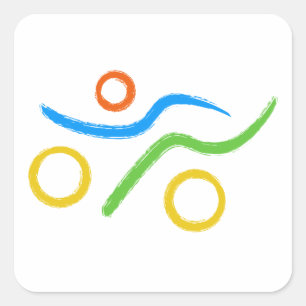 Sticker Carré Un grand cadeau de Triathlon pour votre ami ou fam