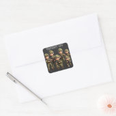 Sticker Carré Un Groupe D'Enfants En Camouflage De L'Armée Unifo (Enveloppe)