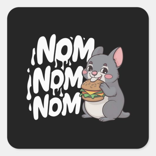 Sticker Carré Un hamburger Quokka (Devant)
