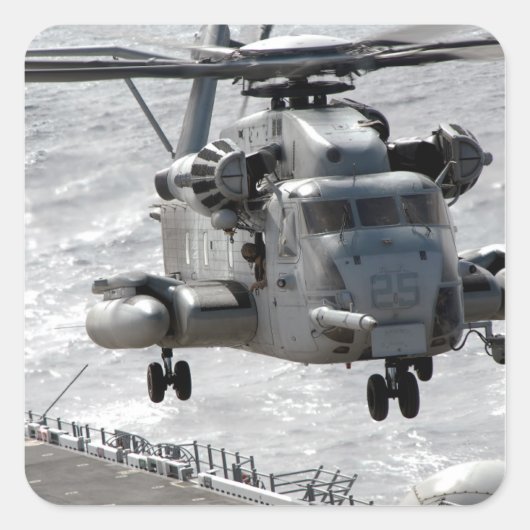 Sticker Carré Un hélicoptère CH-53E Super Stallion (Devant)