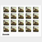 Sticker Carré Un hippocampe de châtaignes par George Stubbs (Feuille)