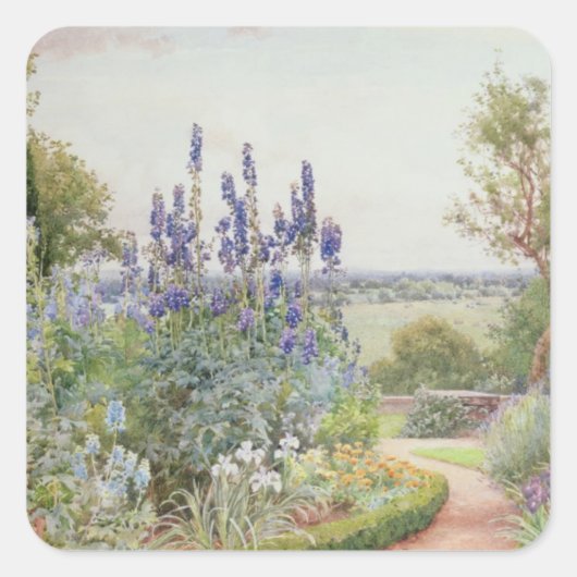 Sticker Carré Un jardin près de la Tamise (w/c) (Devant)