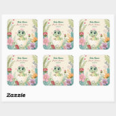 Sticker Carré un joli petit Dinosaure Aquarelle Hatching Bientôt (Feuille)