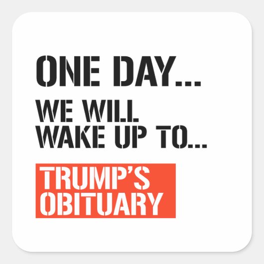 Sticker Carré Un jour nous nous réveillerons (Devant)