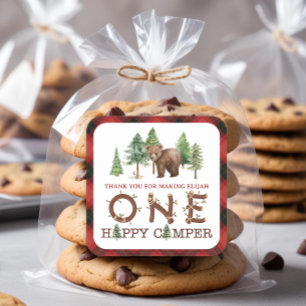 Sticker Carré Un joyeux Merci Camper