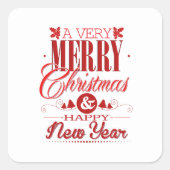 Sticker Carré Un joyeux Noël et une bonne année (Devant)