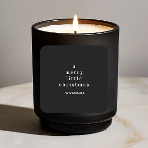 Sticker Carré "Un joyeux petit Noël noir et blanc