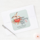 Sticker Carré Un Lapin T'Aime | Coeur lapin de Pâques (Enveloppe)