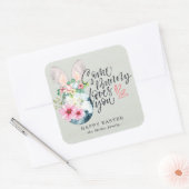 Sticker Carré Un Lapin T'Aime | Pâques aux oeufs mouchetés (Enveloppe)