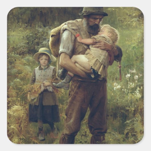 Sticker Carré Un lourd fardeau (Devant)