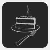Sticker Carré Un magnifique morceau de gâteau Conception, Annive (Devant)