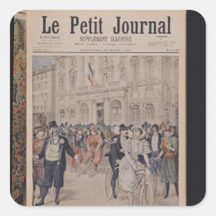 Sticker Carré Un Mariage à vélo