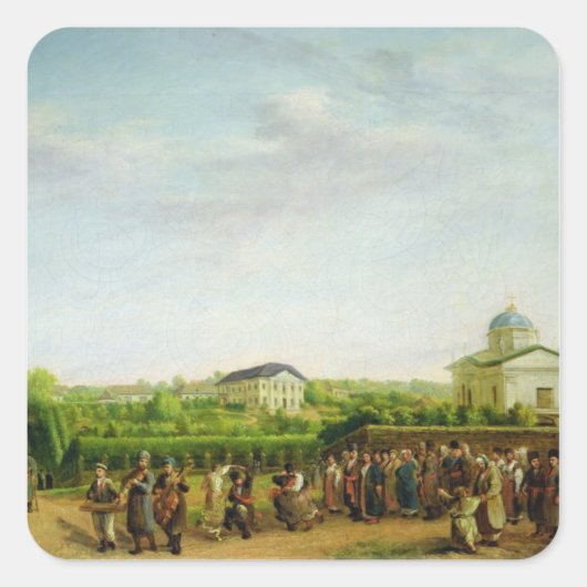 Sticker Carré Un mariage campagnard (Devant)