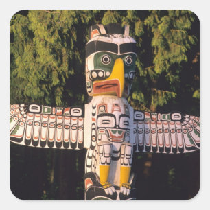 Sticker Carré Un mât totem à Vancouver, Canada.