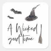 Sticker Carré Un mauvais moment | Bonne Halloween (Devant)