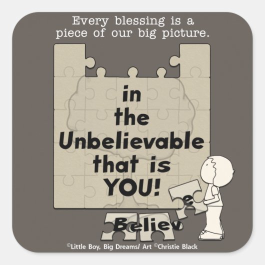 Sticker Carré Un morceau de la grande image (Devant)